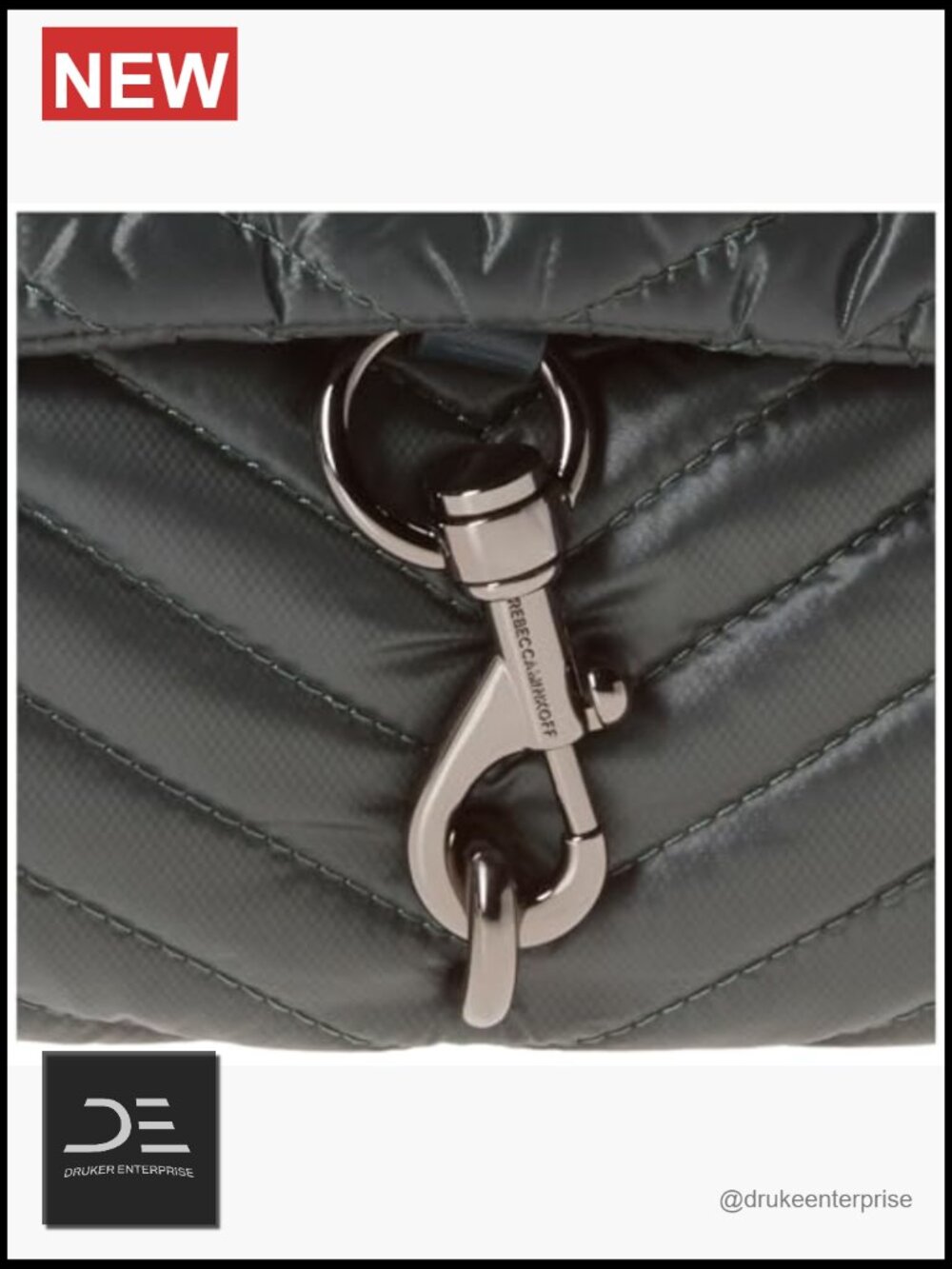 Quilted Hobo Shoulder Bag with Magnetic Closure - Picture 4 of 6